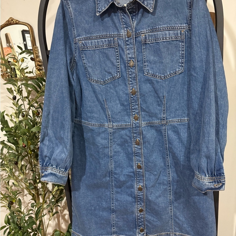 Ophelia Roe Denim Long Sleeve Dress plus size size 16 - Picture 2 of 8